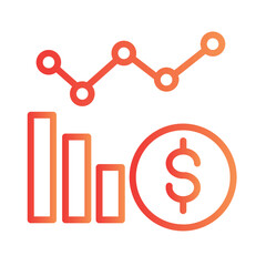 Money Charts Collection Gradient Outline Icon