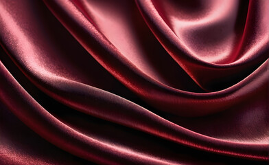 Obraz premium Abstract background luxury cloth or liquid wave or wavy folds of grunge red silk texture satin velvet material or luxurious background or elegant wallpaper design. Generative AI