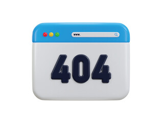 Error 404 not found icon 3d rendering illustration