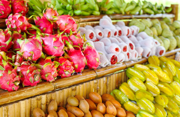 Open air fruit market in Thailand
