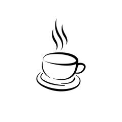 Coffee cup icon vector design symbol of cafe or restaurant.