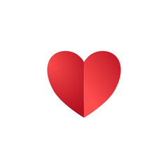 Red heart on a white background. Valentines Day. Vector illustration