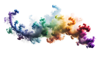 Fototapeta na wymiar Rainbow smoke dancing on a black background