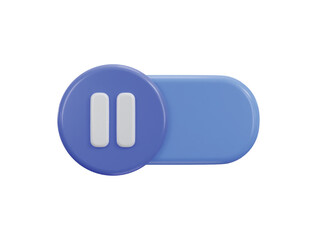 toggle switch icon with auto play pause icon 3d rendering illustration