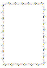 Rectangle floral border frame design concept isolated on white background - vector illustration