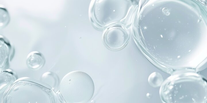 Clear liquid cosmetic product, foam and bubble
