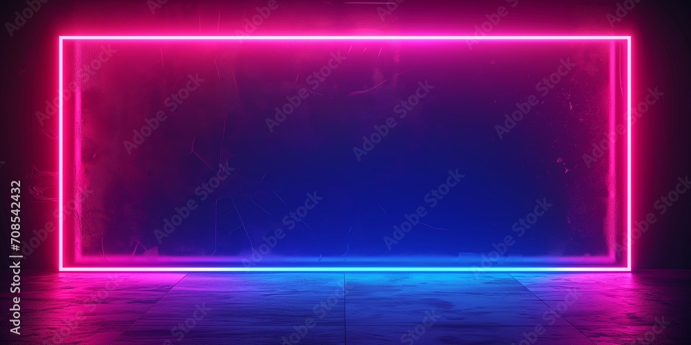 Canvas Prints Neon rectangular frame background