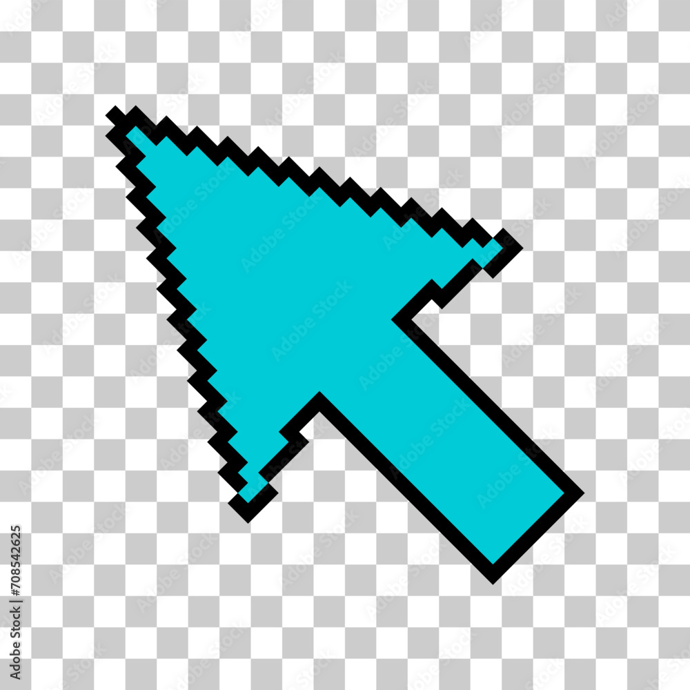 Aufkleber arrow pixel icon, web cursor click mouse symbol, computer pointer vector illustration