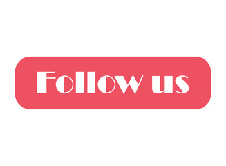 Follow us graphic concept symbol, speech button web label, vector illustration