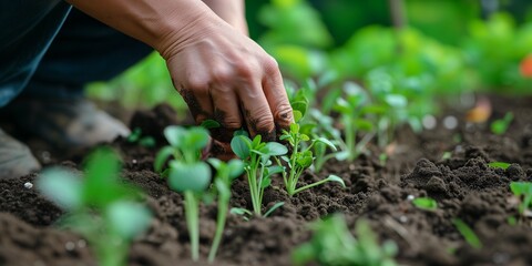 planting sprouts in the ground