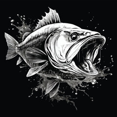 Creepy fish design with sharp teeth