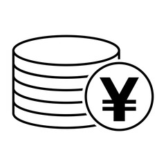 Yuan stack coin, flat icon money design, cash sign vector illustration