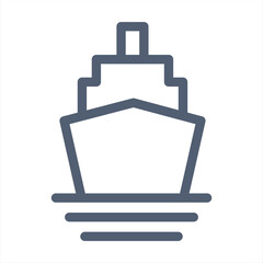 Boat line icon, outline vector sign, linear style pictogram isolated on white. Ship by sea symbol, logo illustration.Logistics related icon outline and linear vector.