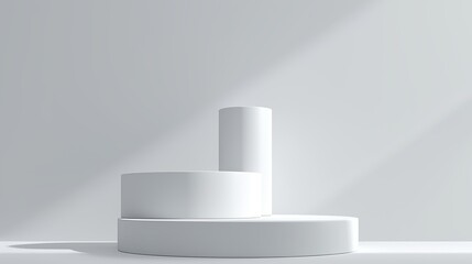Minimal podium and white background for product presentation. cosmetics presentation and other products that you want to present. Generated Ai