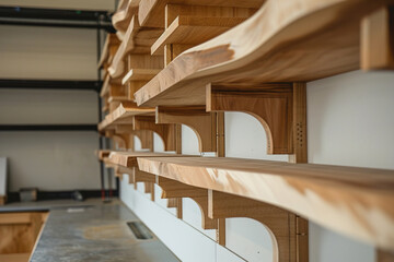 Obraz na płótnie Canvas Progress shots of building custom shelves or storage units.