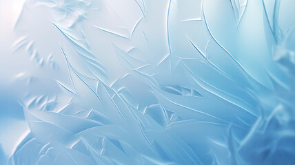 Ice pattern on the frozen window. Frosty beautiful natural winter background
