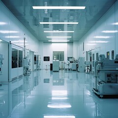 Fototapeta na wymiar Laboratory with equipment for the production of microchips