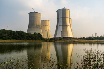 Cooling towers of the Ruppur Nuclear Power Plant, Bangladesh.