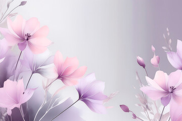 Wallpaper with flower art. Art background with transparent x-ray flowers.