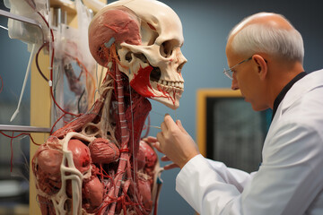 realistic anatomical models for medical training and simulation, such as surgical procedures or patient examinations - obrazy, fototapety, plakaty