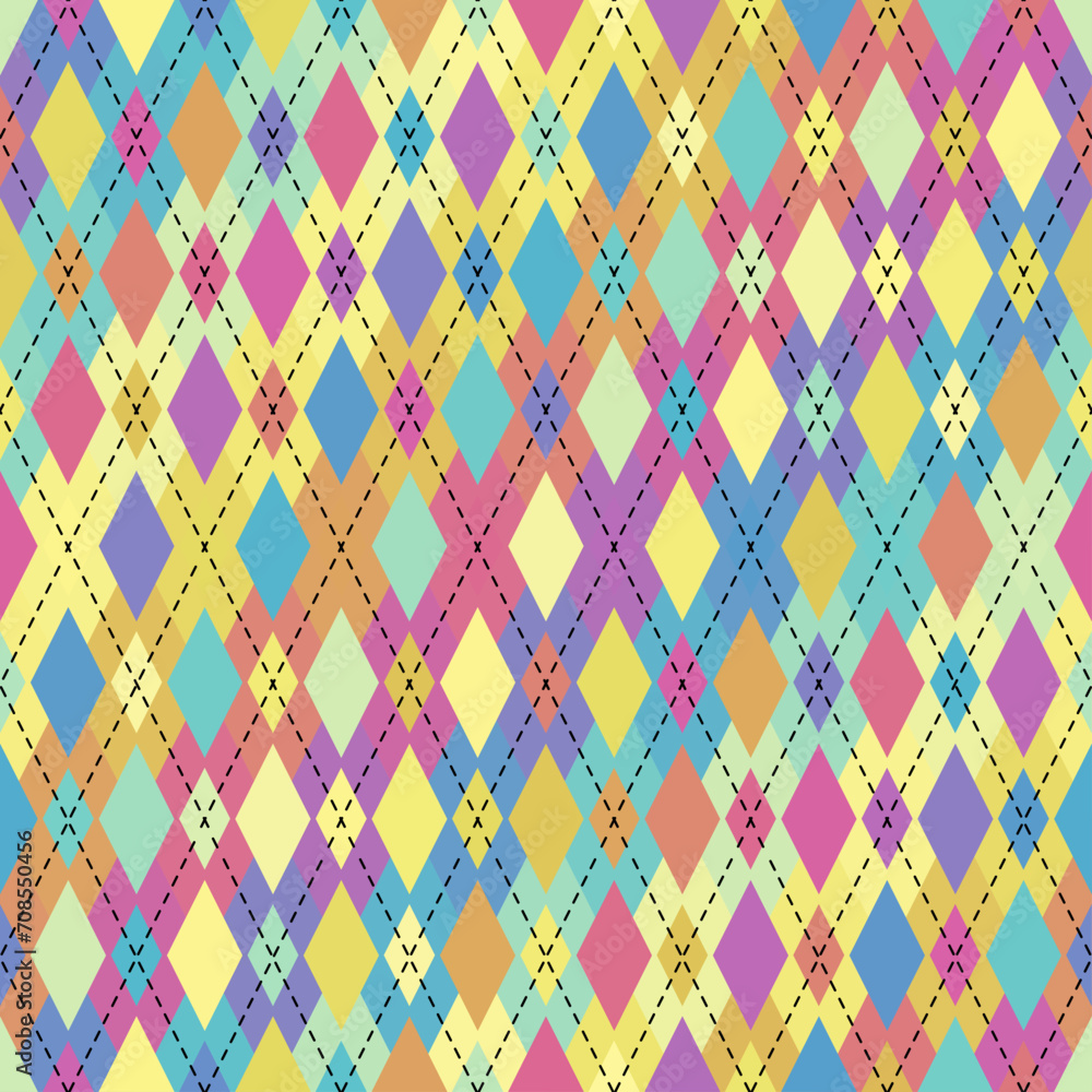 Poster Argyle seamless vector pattern background. Pattern of a rhombuses.