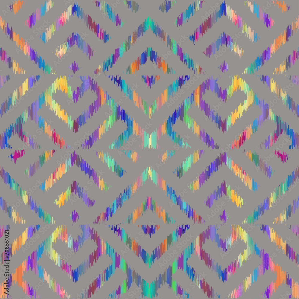Poster geometric abstract grunge vintage pattern. aztec ikat style. seamless vector image. thin lines
