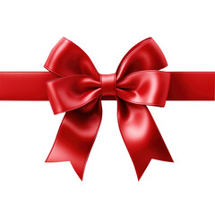 Naklejka premium red ribbon bow isolated on transparent background, clipping path, png, 