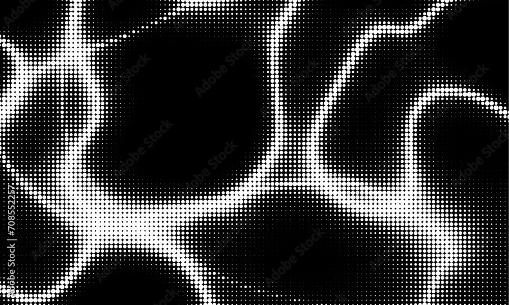 Poster monochrome gradient halftone dots background. vector illustration. abstract grunge dots on black bac