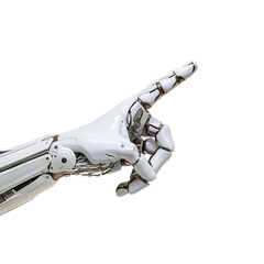 A mechanical robotic hand on transparent background, clipping path, png ,  