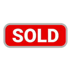 SOLD red stamp. Flat vector icon