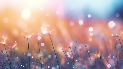 Evening Bokeh Lights with Plant Silhouettes