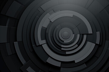 Obraz premium Abstract black circular technology background