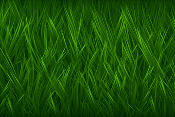 Illustrated background of green grass. Horizontal creative theme poster - obrazy, fototapety, plakaty