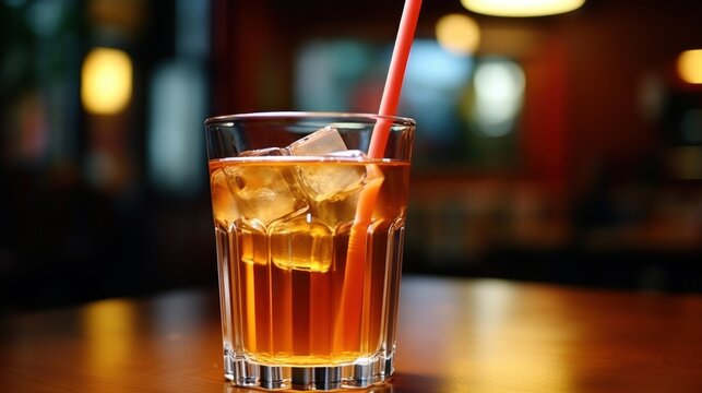 Erved with galss drinking straw UHD wallpaper