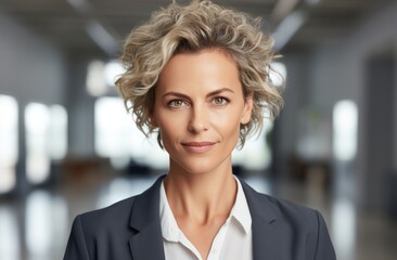 Businesswoman posing in front of a white background exuding confidence and professionalism, financial responsibility picture