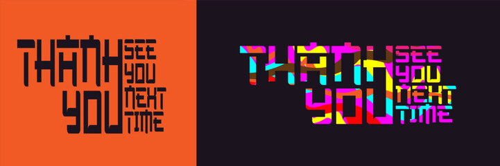 Thank you word concept written in colorful abstract typography