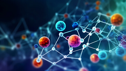 Modern digital abstract 3D background, can be used to describe network, process flow, digital storage, science, education etc.