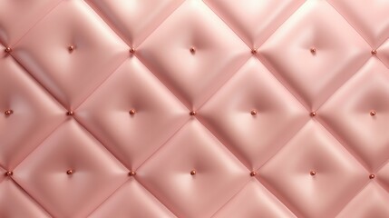 A pink leather upholstery with pink buttons. 