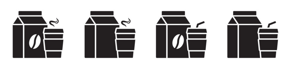 Coffee cup icon. Paper coffee bag icon, vector illustration