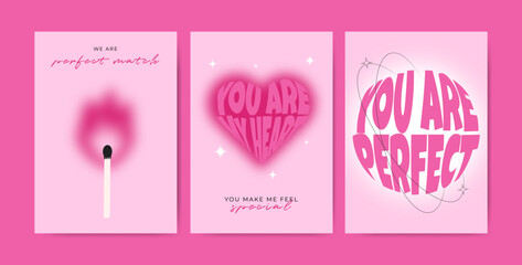 Happy Valentines Day card set