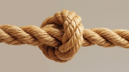 Close Up of Rope Knot - Detailed Image of a Tightly Tied Knot on a Rope