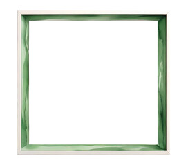 Green picture frame, Green frame with isolated background, watercolor green picture frame with isolated background.