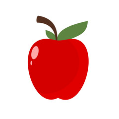  Red apple vector  isolated on white background