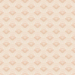 seamless pattern with flowers. traditional art deco fan pattern abstract floral  beige background. graphic design print for fabric web page surface textures wrapping paper vector illustration