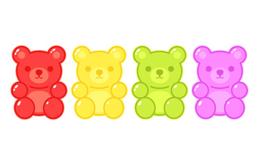 Naklejka premium Jelly bears fruit gummy. Character Illustrator vector design.