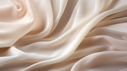 Diaphanous white fabric flows like pink-colored silk, creating soft, translucent folds. - obrazy, fototapety, plakaty