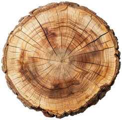 Round wooden tree slice trunk stump wood illustration PNG element cut out transparent isolated on white background ,PNG file ,artwork graphic design.