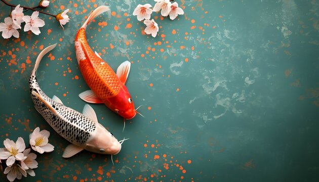 A Pair of Koi Celebrating Lunar New Year's Prosperity