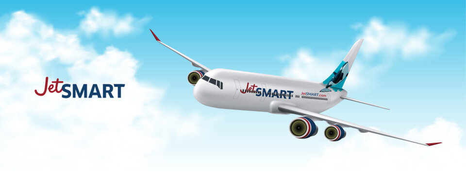 Aircraft of JetSMART Airlines, Killer Whale, Top 76 of The World's Top 100 Airlines in 2023 (Vector)