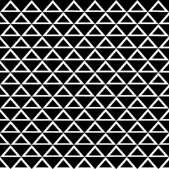 Seamless Triangle Pattern. Vector Black and White Background. Regular Texture